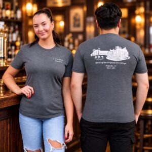 Gray T-shirt Drawing of Historic Building