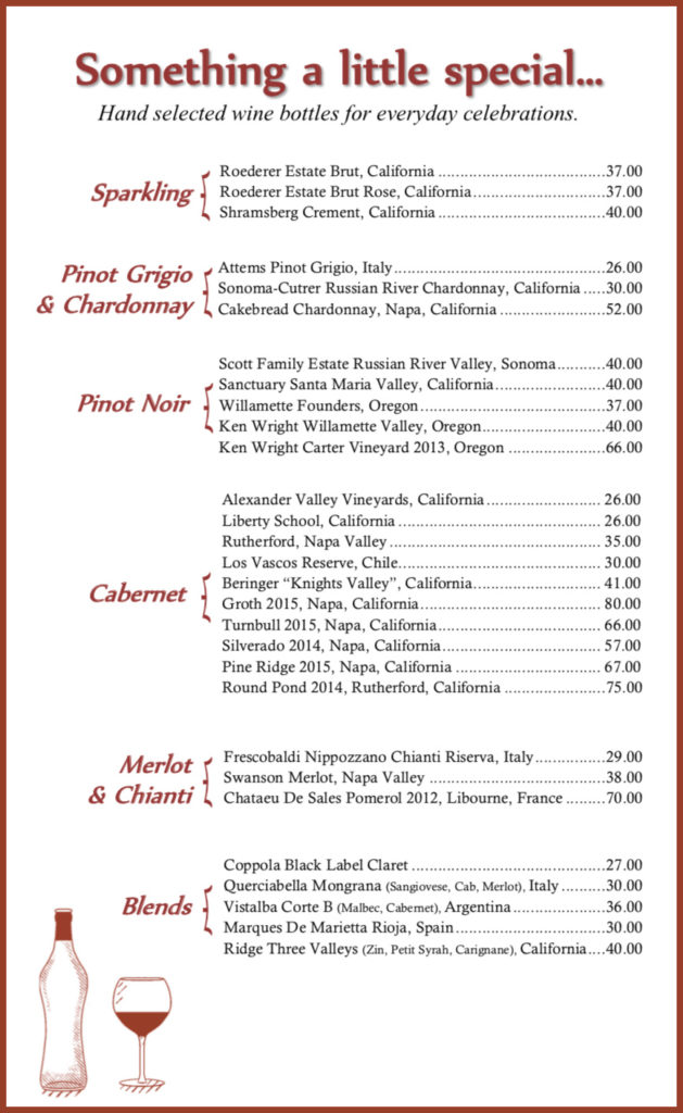 Wine List Page 2